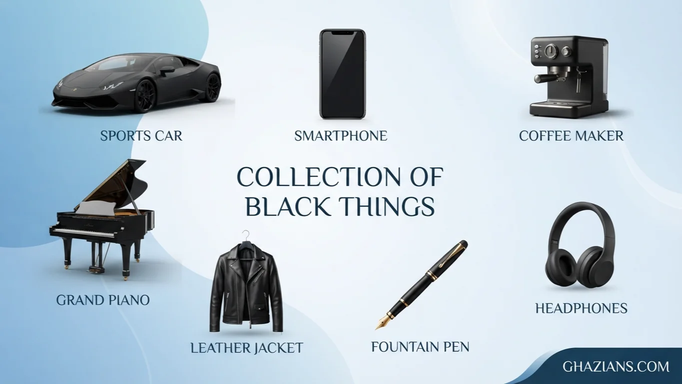 List of Black Things Color